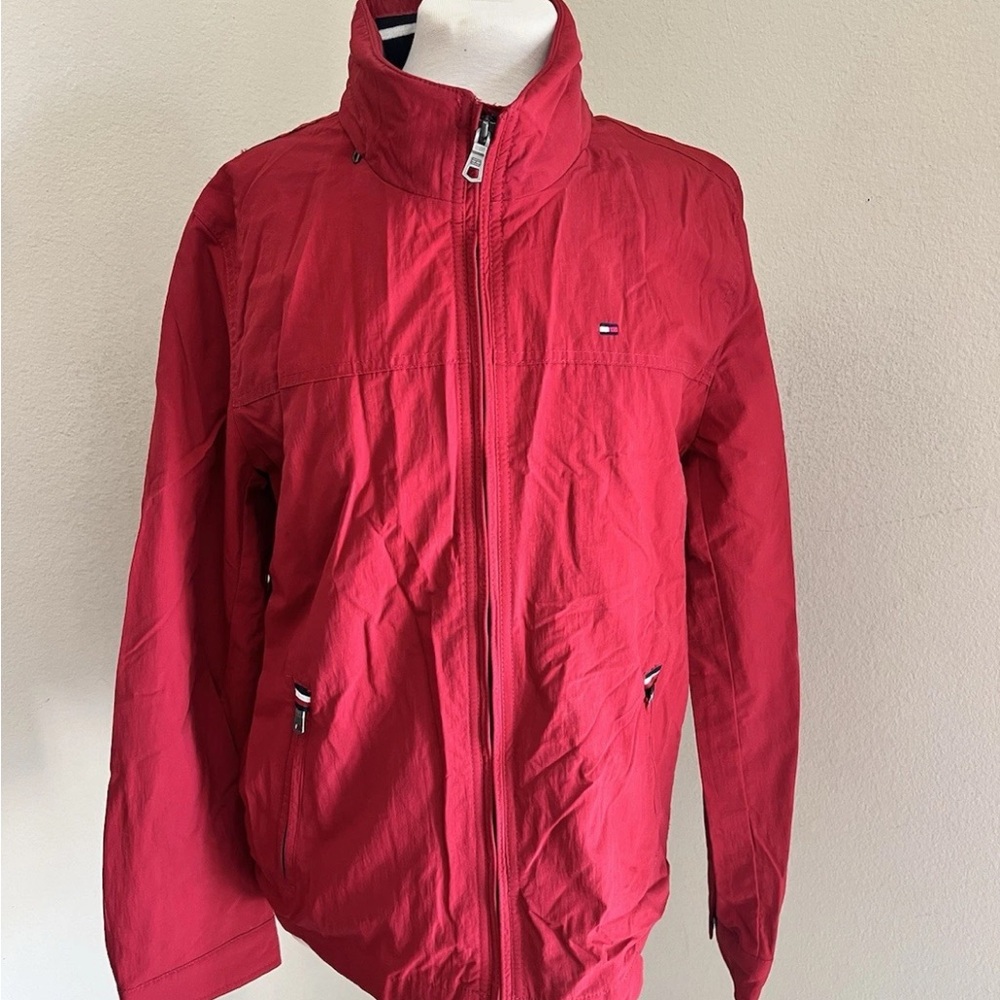 Tommy Hilfiger Red Zip-Up Water Resistant Wind Breaker Jacket S New With Tags